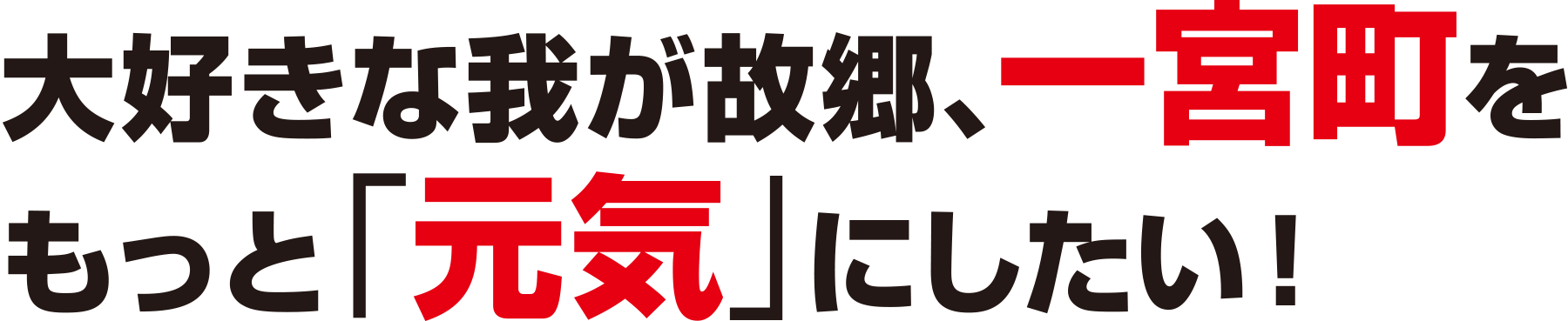 大好きな我が故郷、一宮町をもっと「元気」にしたい！